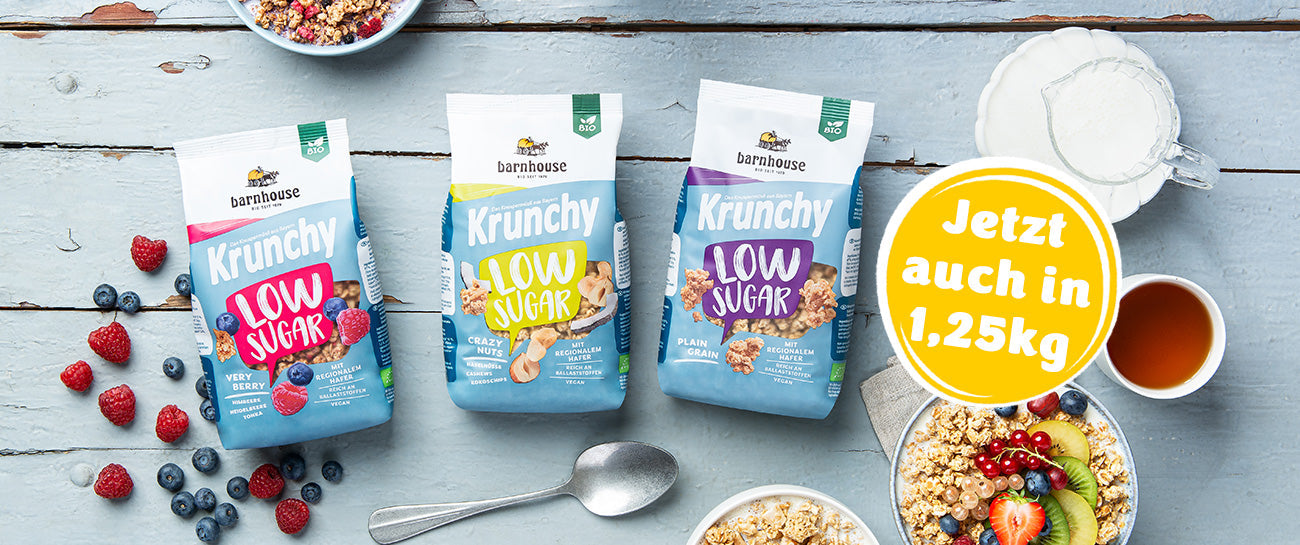 Krunchy Low Sugar jetzt auch im 1,25kg XL-Beutel