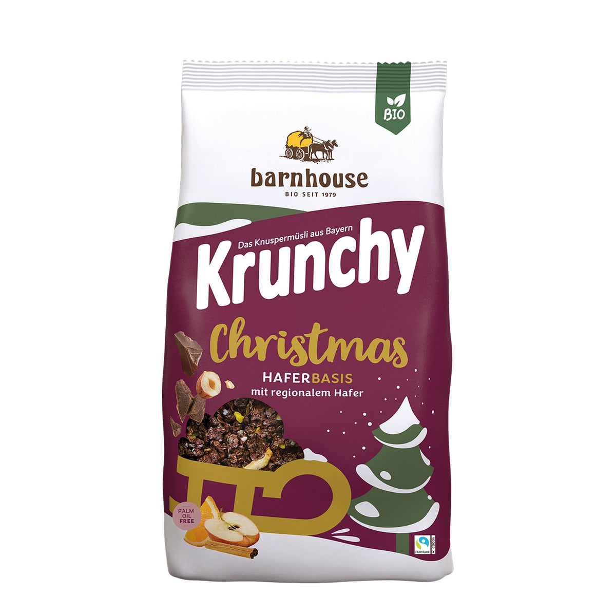Packshot von Krunchy Christmas des Bio-Knuspermüsli-Herstellers Barnhouse