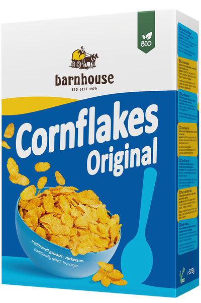 Packshot von Cornflakes Original des Bio-Knuspermüsli-Herstellers Barnhouse