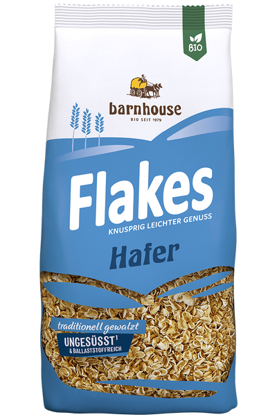 Packshot von Flakes Hafer des Bio-Knuspermüsli-Herstellers Barnhouse