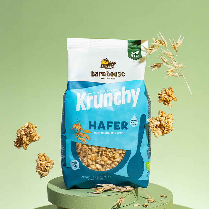 Krunchy Hafer alternativ gesüßt von Bio-Knuspermüsli-Hersteller Barnhouse