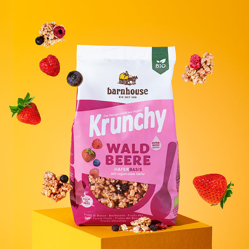 Krunchy Waldbeere alternativ gesüßt von Bio-Knuspermüsli-Hersteller Barnhouse