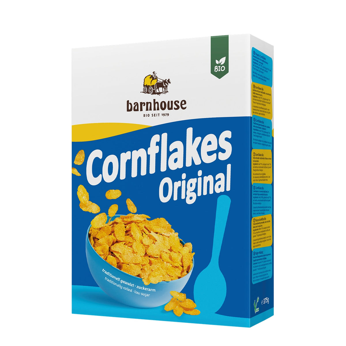 Packshot von Cornflakes Original des Bio-Knuspermüsli-Herstellers Barnhouse