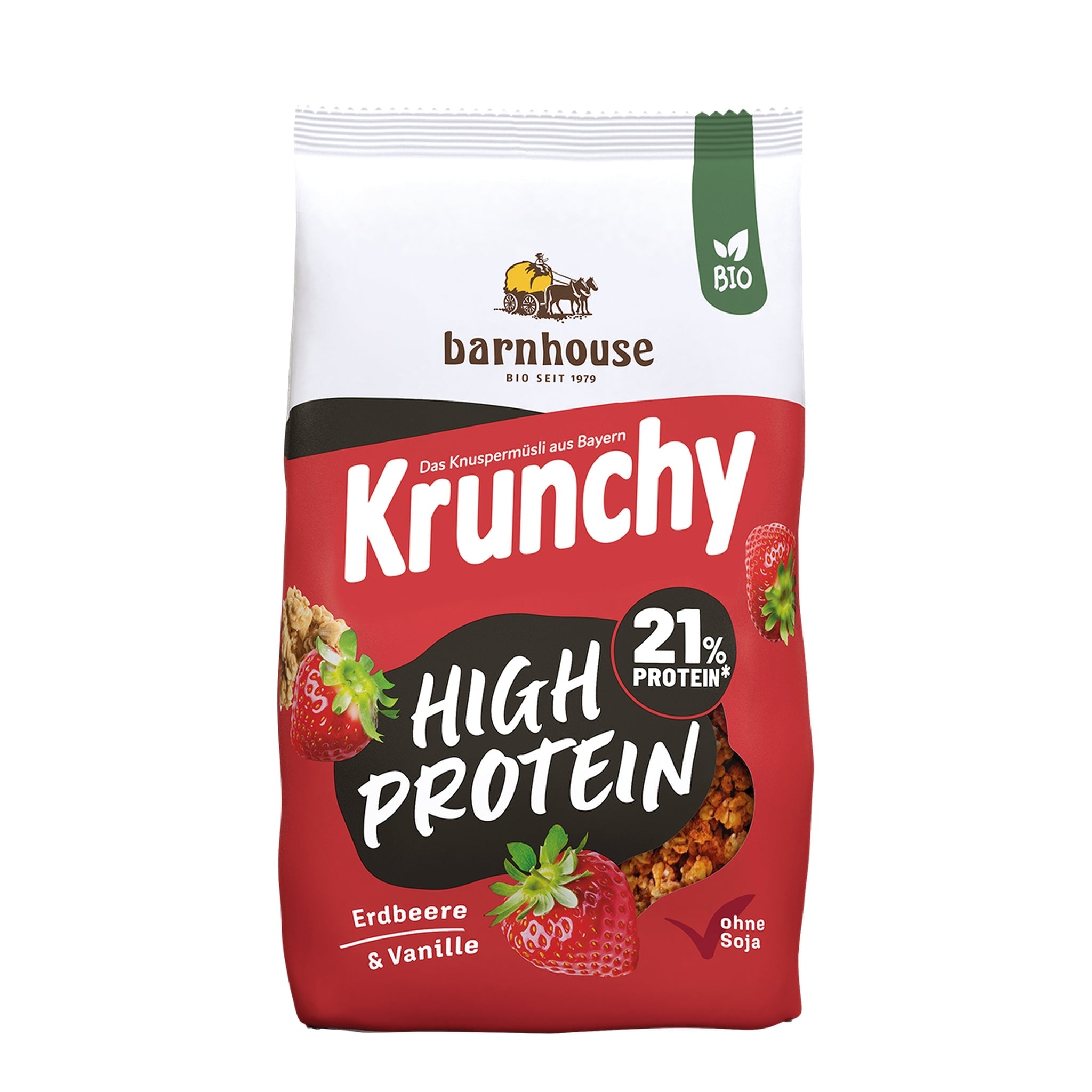 Packshot von Krunchy High Protein des Bio-Knuspermüsli-Herstellers Barnhouse