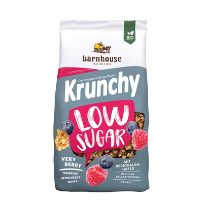 Packshot von Krunchy Low Sugar Very Berry des Bio-Knuspermüsli-Herstellers Barnhouse