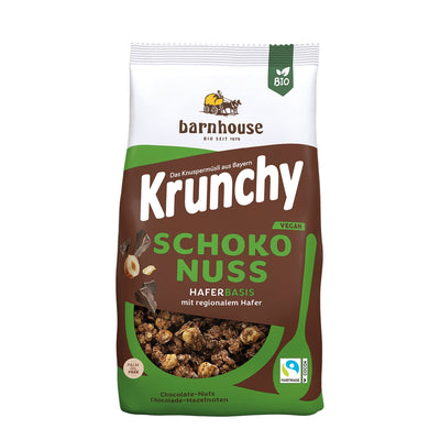 Packshot von Krunchy Schoko-Nuss des Bio-Knuspermüsli-Herstellers Barnhouse