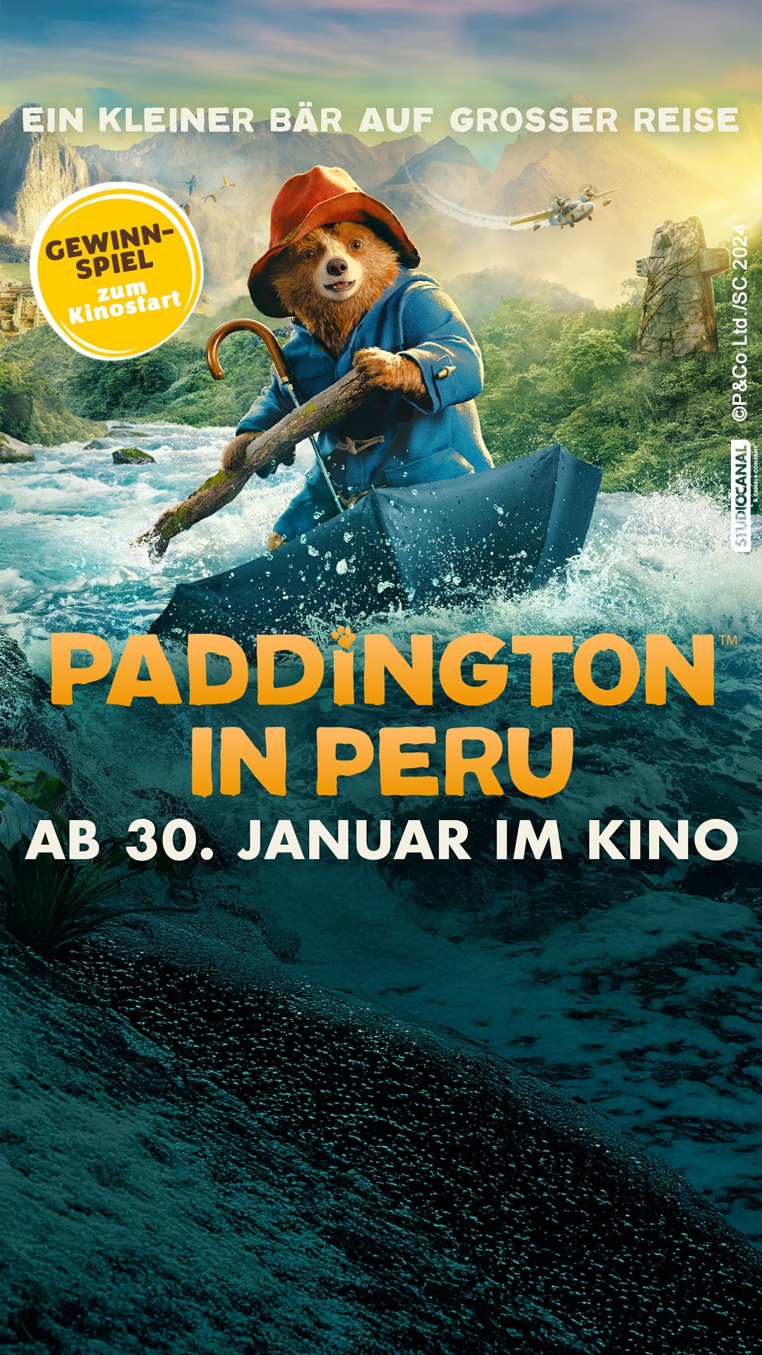 Gewinnspiel zum Kinostart von "PADDINTGTON IN PERU" - Ein kleiner Bär auf großer Reise