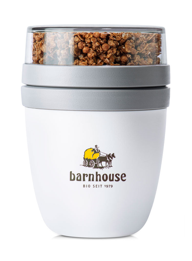 Krunchy2go-Becher von Bio-Knuspermüsli-Hersteller Barnhouse